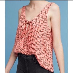 Anthropologie Maeve Verena Tie Front Blouse